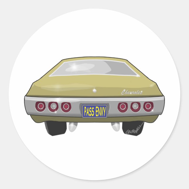 1968 Chevrolet Impala Classic Round Sticker (Front)