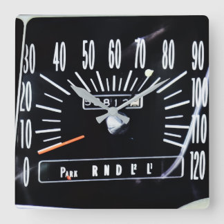 1968 Classic Car Speedometer Square Wall Clock