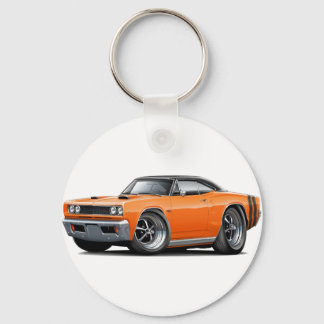 1968 Coronet RT Orange-Black Top Double Hood Scoop Key Ring
