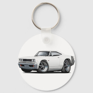 1968 Coronet RT White-Black Car Key Ring