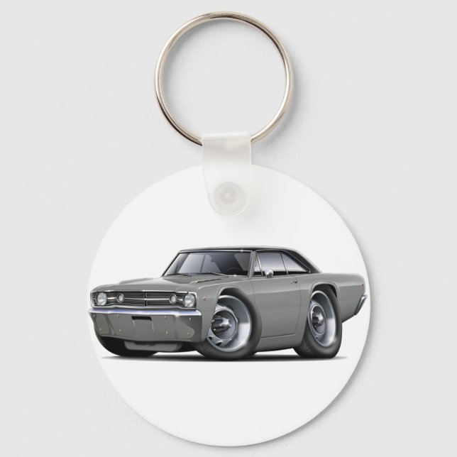 1968 Dart Grey-Black Top Car Key Ring (Front)