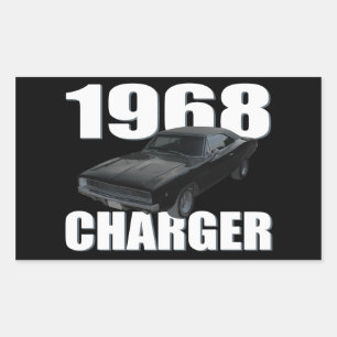 1968 dodge charger rt rectangular sticker