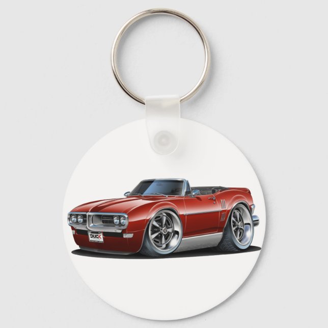 1968 Firebird Maroon Convertible Key Ring (Front)