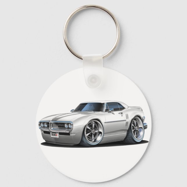1968 Firebird White Car Key Ring (Front)