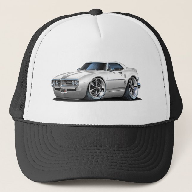 1968 Firebird White Car Trucker Hat (Front)