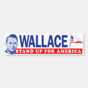 1968 George Wallace "Stand Up For America" Bumper Bumper Sticker