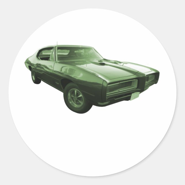 1968 GTO Muscle Car Classic Round Sticker (Front)