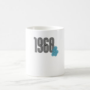 1968 Hippie Peace Sign Flower Power Aqua Coffee Mug