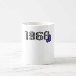 1968 Hippie Peace Sign Flower Power Purple Coffee Mug