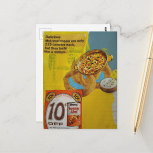 1968 meals coupon mixed media collage  postcard