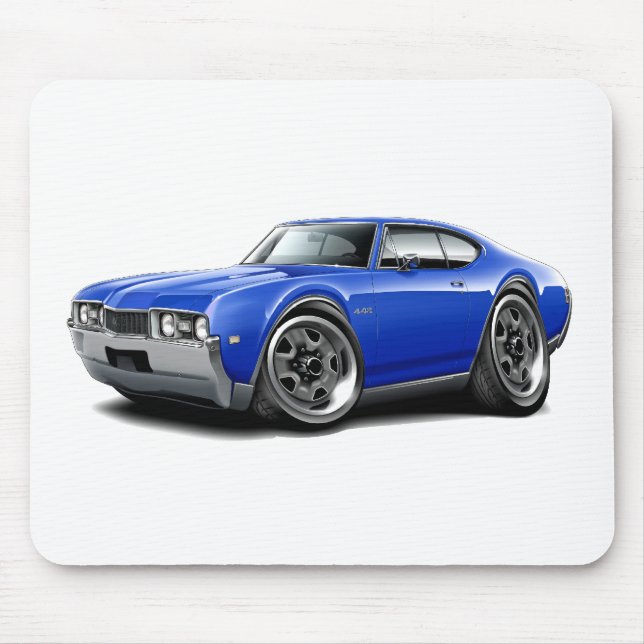 1968 Olds 442 Blue Car Mouse Mat (Front)
