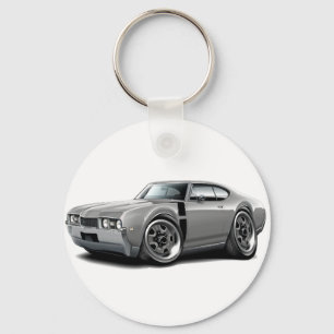 1968 Olds 442 Grey-Black Car Key Ring