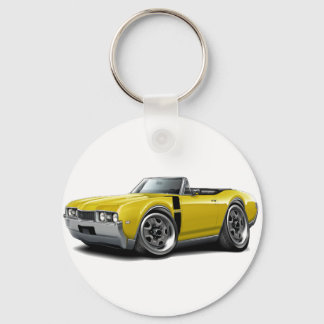 1968 Olds 442 Yellow-Black Convertible Key Ring