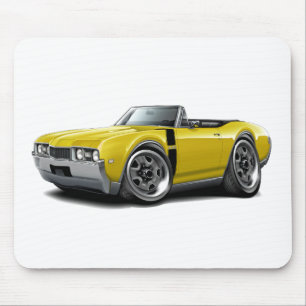 1968 Olds 442 Yellow-Black Convertible Mouse Mat
