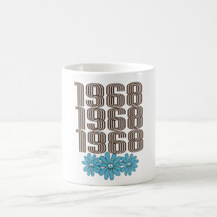 1968 Peace Sign Aqua Hippie Flower Power Coffee Mug