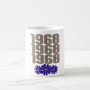 1968 Peace Sign Hippie Flower Power Purple Coffee Mug