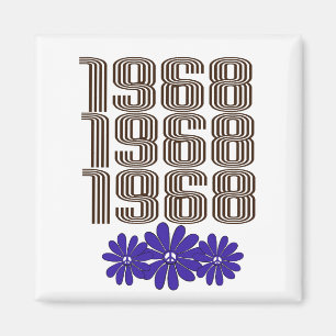 1968 Peace Sign Hippie Flower Power Purple Magnet