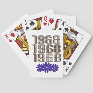 1968 Peace Sign Hippie Flower Power Purple Playing Cards