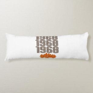 1968 Peace Sign Orange Hippy Flower Power Body Cushion