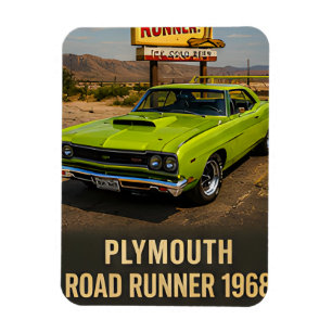 1968 Plymouth Road Runner Vintage American Muscle Magnet