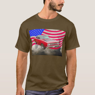 1968 Plymouth Roadrunner And American Flag T-Shirt