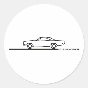 1968 Plymouth Roadrunner Classic Round Sticker
