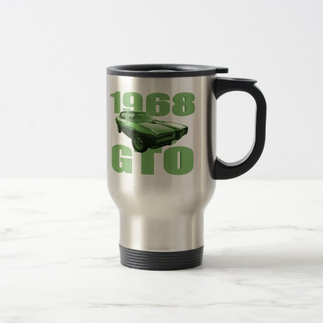 1968 Pontiac GTO Muscle Car Green Travel Mug (Right)