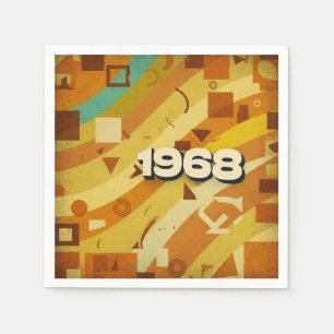 1968 - Retro Vintage 60s Geometric Design - Napkin