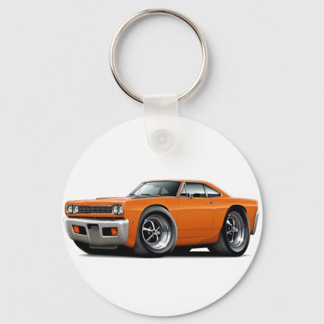 1968 Roadrunner Orange Car Key Ring (Front)
