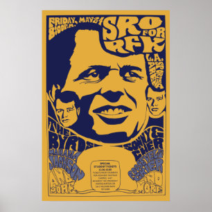 1968 "Standing Room Only" RFK Psychedelic Poster