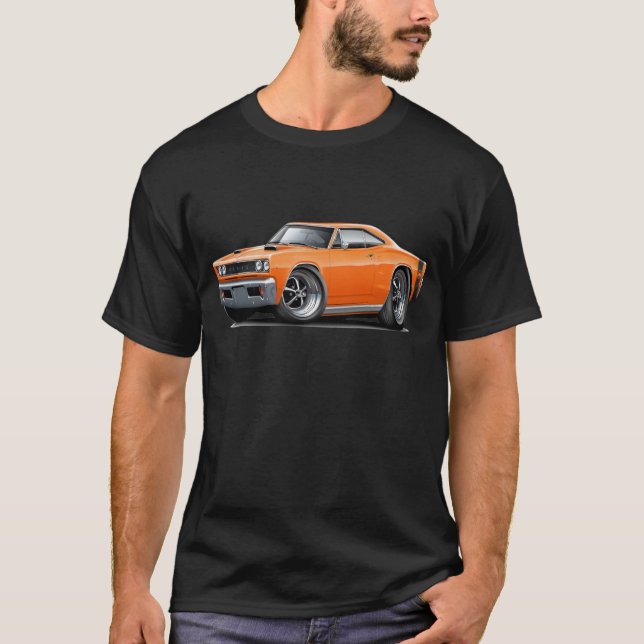 1968 Super Bee Orange-Black Wide Stripe T-Shirt (Front)