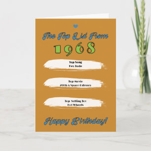 1968 Top List Birthday Card