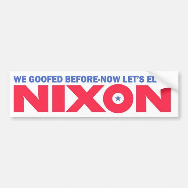 1968 Vintage Repro Nixon Election Bumper Sticker (Front)