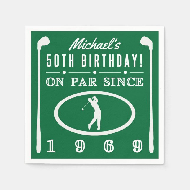 1969 50th Birthday For Golfers Napkin (Front)