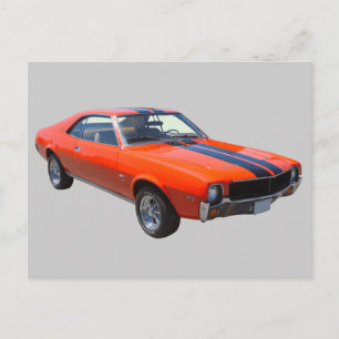1969 AMC Javlin Muscle Car Postcard