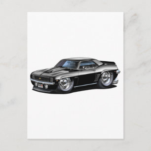 1969 Camaro Black Car Postcard