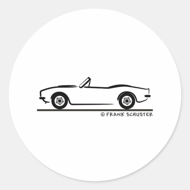 1969  Camaro Convertible Classic Round Sticker (Front)