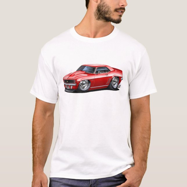1969 Camaro Red Car T-Shirt (Front)