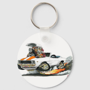 1969 Camaro RS SS White-Orange Convertible Key Ring