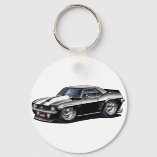 1969 Camaro SS Black-White Car Key Ring
