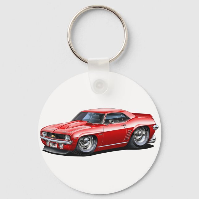 1969 Camaro SS Red Car Key Ring (Front)