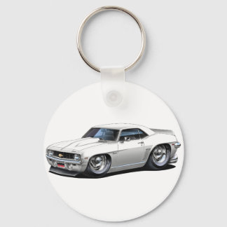 1969 Camaro SS White Car Key Ring