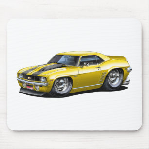 1969 Camaro SS Yellow-Black Car Mouse Mat