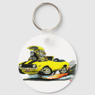 1969 Camaro SS Yellow-Black Convertible Key Ring