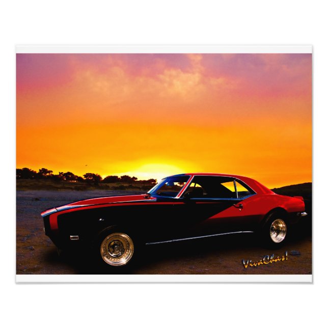 1969 Camaro Up At Rocky Ridge For Sunset Photo Print (Front)