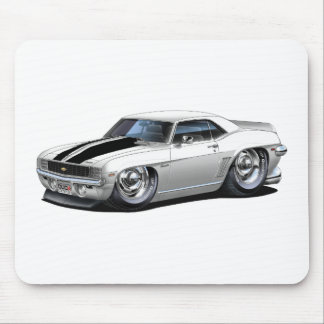 1969 Camaro White-Black Car Mouse Mat