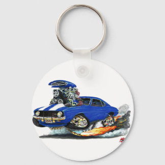 1969 Camaro Z28 Blue-White Car Key Ring