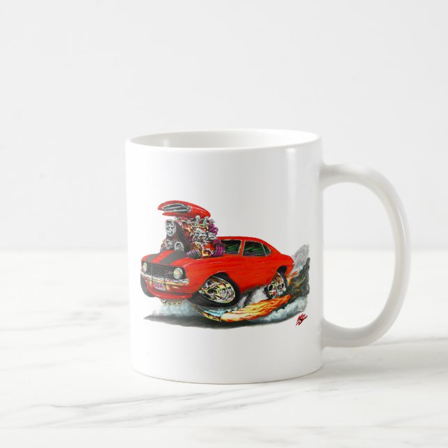 1969 Camaro Z28 Red-Black Car Coffee Mug (Right)