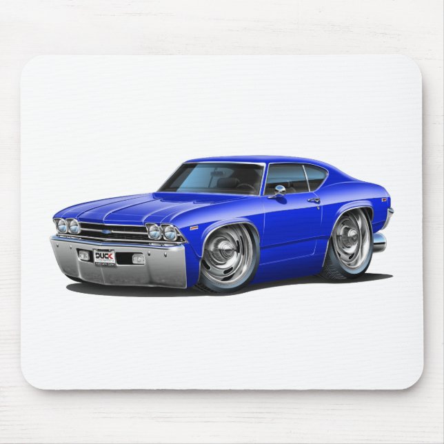1969 Chevelle Blue Car Mouse Mat (Front)