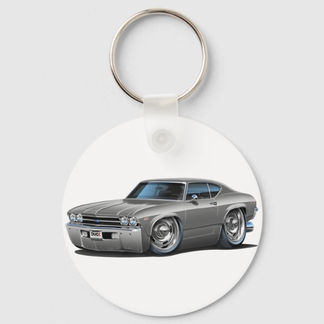 1969 Chevelle Silver Car Key Ring (Front)